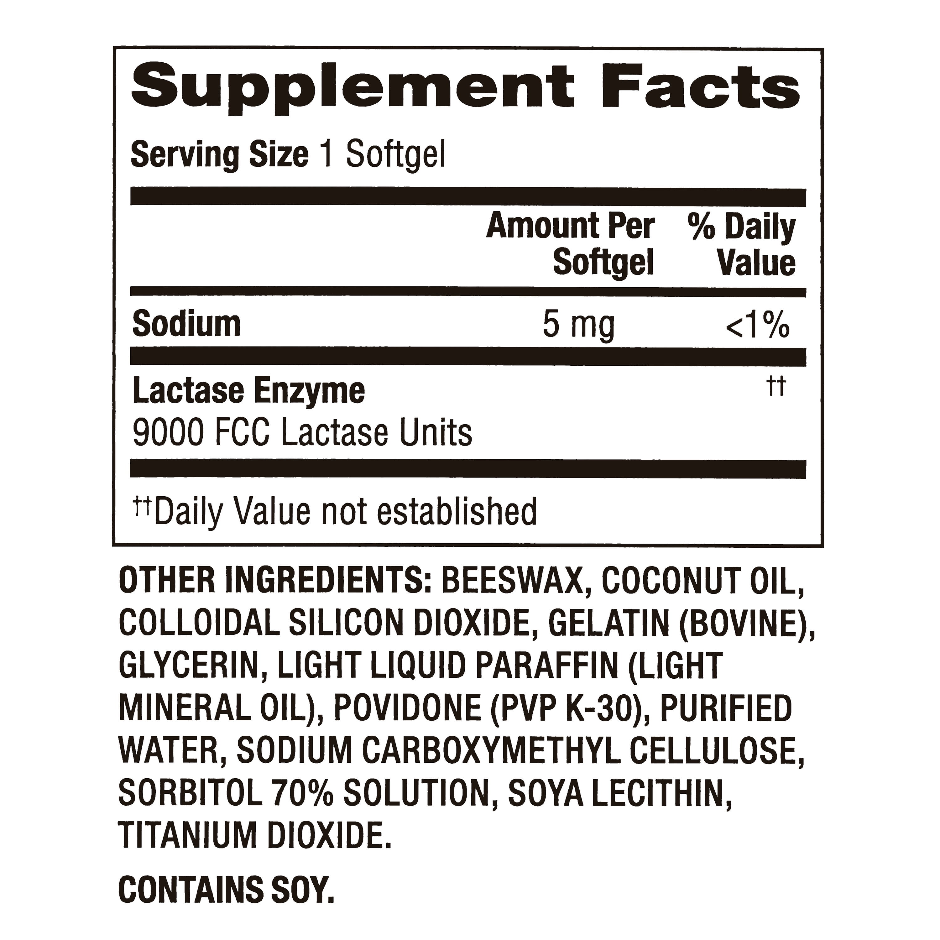 Equate Fast Acting Dairy Relief Lactase Enzyme Dietary Supplement, 12 Softgels