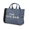 thumbnail image 6 of Marc Jacobs Women's Canvas Solid Print Tote Handbag, Blue Shadow, 6 of 7