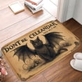 thumbnail image 5 of 1pc Black Cat with Bat Wings Absorbent Non-Slip Bathroom Thickened Flannel Rug Decor,Soft,Quick Drying,Suitable For Indoor/outdoor Use,Bathrooms,Bedrooms,Kitchens,Terrace,Laundry Rooms,16"x24", 5 of 9