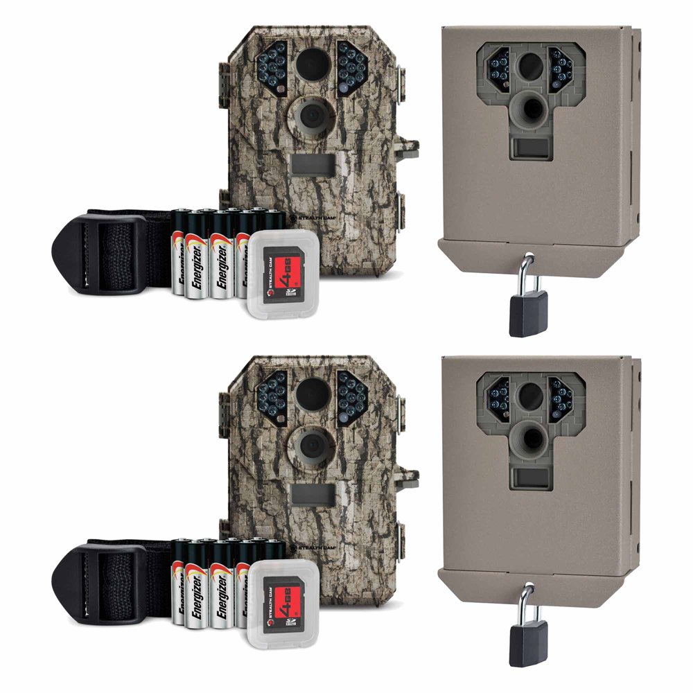 Stealth Cam P18CMO 7MP IR Game Trail Camera w/ SD Card (2 Pack
