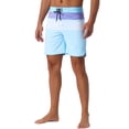 thumbnail image 4 of INSPIRAR CHIC Pantalones de baño a rayas con cordón para hombres, bloque de color 34 Azul cielo, 4 of 6
