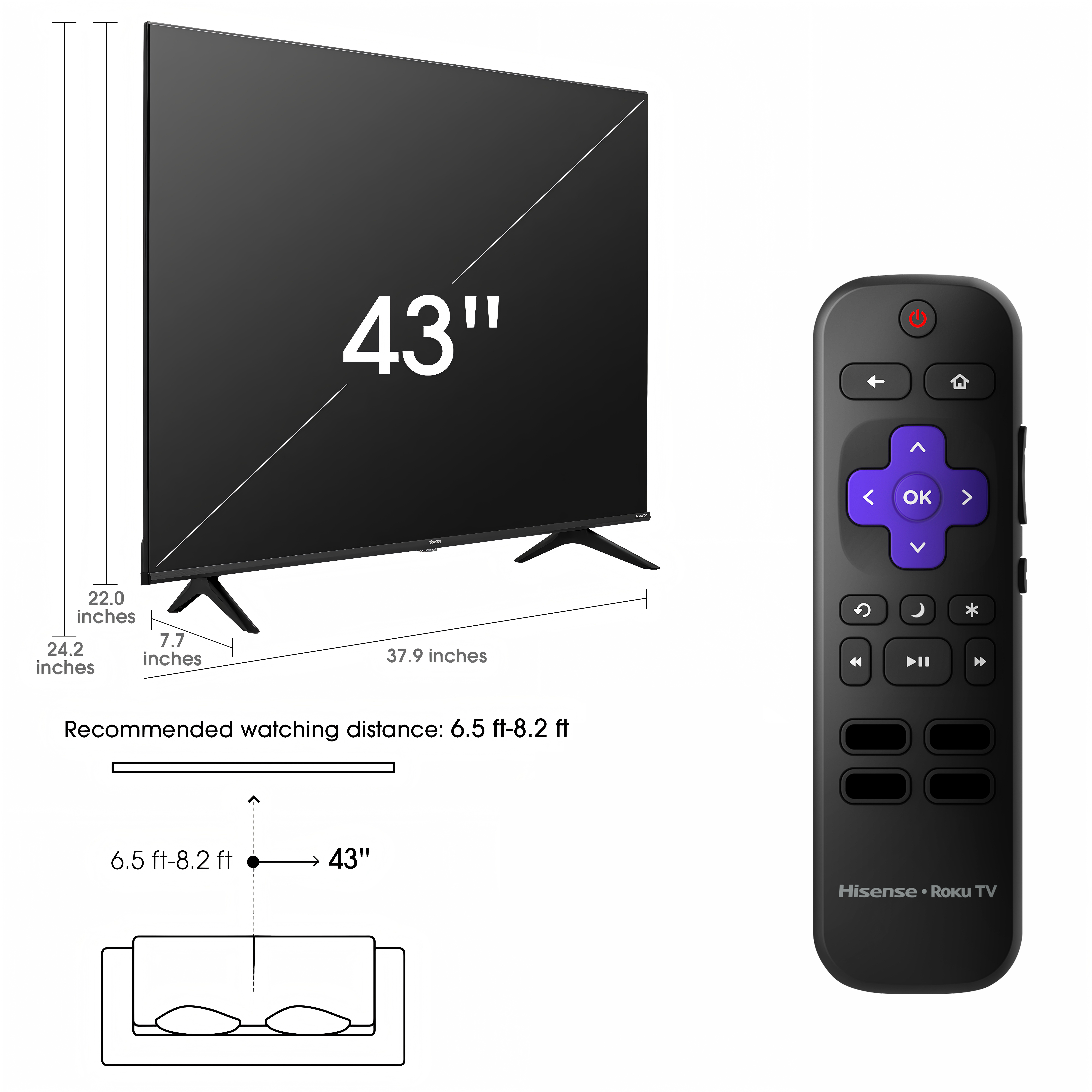 Hisense 43" Class 4K UHD LED Smart Roku TV photo 2