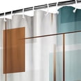 thumbnail image 4 of Navy Blue Fabric Shower Curtain - Geometric Shower Curtain Set with 12 Plastic Hooks, Water Repellent, Machine Washable, Modern Decorative Polyester Cloth Shower Curtains for Bathroom - 72x84, 4 of 4