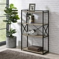 thumbnail image 2 of Bowery Hill Corday Gray Wood and Black Metal Bookcase, 2 of 8