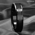 thumbnail image 3 of Tungsten Rings for Men Wedding Bands for Him 6mm Black Brushed Center, 3 of 3