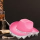 thumbnail image 2 of Sombrero de vaquero con borlas y diamantes de imitación occidentales, gorra de jazz, sombrero de ala ancha, sombrero de vaquera para Rosa, 2 of 9