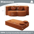 thumbnail image 3 of CKEASEAN 76" Convertible Folding Sofa Bed, Queen Sleeper Sofa with Pillow, Modern Teddy Fabric Floor & Futon Loveseat Couch, Foam Folding Mattress Sleeper for Living Room, 3 of 10