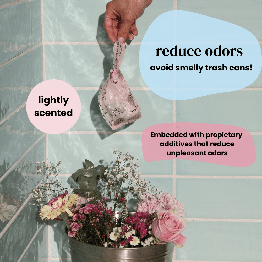 Scensibles Personal Disposal Bags (Box of 50) for Tampons, Sanitary Pads, Panty Liners, Menstrual Care and Hygiene Products