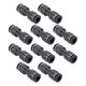 thumbnail image 1 of Conectores de aire de empuje únicos Bargains 6mm / 1/4" Conector rápido de línea de aire de paso recto de plástico 10 piezas tono negro plateado, 1 of 7