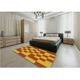 thumbnail image 5 of Ahgly Company Machine Washable Indoor Round Transitional Neon Red Area Rugs, 4' Round, 5 of 7