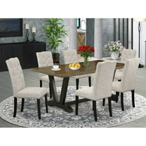 East West Furniture X027aB202-9 - 9-Piece Dinette Set - 8 Padded Parson Chair and a Living Room Table Hardwood Structure
