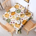 thumbnail image 2 of Fall Pumpkins Leaves Pattern Square Tablecloth,Waterproof Square Table Cover,Wipeable Spillproof Washable Table Cover for Home Kitchen Party Decor 52"x52"(132x132cm), 2 of 6