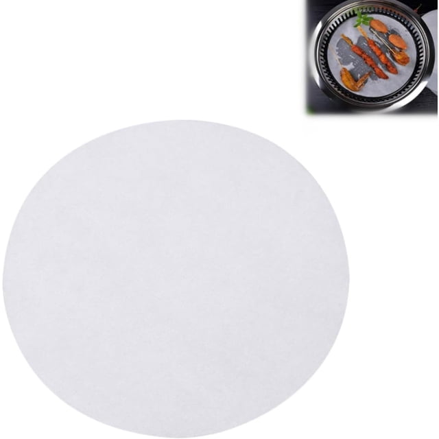 Papier Parchemin Rond, Cercles de Papier Parchemin pour Gâteau, 100 Pcs Tapis Rond Antiadhésif de Cuisson pour Barbecue Rôti 6/8/10 Pouces, Doublures en Papier pour Four à Absorption d'Huile (10 Pouces)