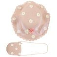 thumbnail image 4 of 2 bolsas de moda para niñas, sombrero de margaritas para el sol, sombrero de playa de verano para niñas, sombrero de paja ondulado, sombrero y bolso para niñas (rosa), 4 of 5