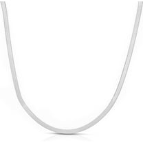 Floreo 14k White Gold 3mm Solid Herringbone Chain Necklace