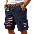 thumbnail image 2 of GrmtClth Mens American Flag Print Cargo Shorts 2026 Patriotic 1776-2026 Summer Short Relaxed Fit Multi-Pocket Short Pants Comfy Work Trouser Navy XL, 2 of 4