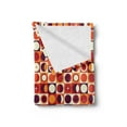 thumbnail image 2 of Geometric Soft Flannel Fleece Throw Blanket, Vintage Sixties Circles with Squares Disc Vibrant Symmetric Motif, Cozy Plush for Indoor and Outdoor Use, 60" x 80", Marigold Maroon, by Ambesonne, 2 of 5