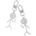 thumbnail image 2 of 2 Pcs Porte-Clés en Acier Inoxydable Style Pendentif Boucle Drôle, 2 of 8