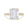 thumbnail image 2 of 3 1/2 ct. t.w Center 10X8MM Emerald Cut Lab Created Moissanite Diamond Solitaire Engagement Ring In 14K Yellow Gold Over Sterling Silver (G-H Color, VVS1 Clarity, 3.50 Cttw)-6.5, 2 of 8