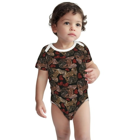 

Haiem Hearts and French Bulldog Printed Unisex-Baby Short Sleeve Onesies Bodysuits Unisex Babies Snap-Up Rompers-18 Months