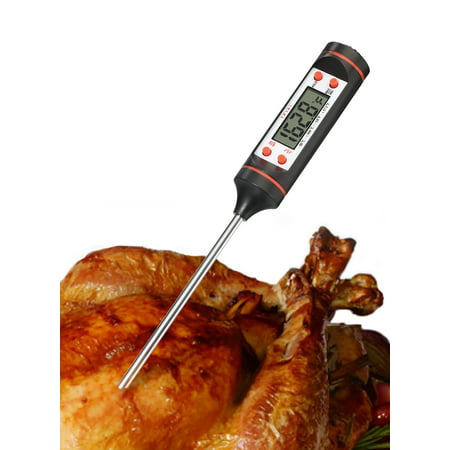 Fosmon Digital Cooking Thermometer Instant Read with Long Stainless Steel Probe & LCD Screen for Food, Meat, Kitchen, BBQ, Grill, Liquid, (Best Digital Meat Thermometer For Grilling)