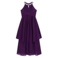 thumbnail image 4 of iEFiEL Girls Chiffon Sequined Flower Girl Dress Halter Princess Pageant Wedding Bridesmaid Dress Purple 16, 4 of 7