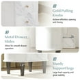 thumbnail image 4 of Gymax Table de Chevet avec 2 Tiroirs Table de Chevet en Faux Marbre pour Petit Espace, 4 of 10