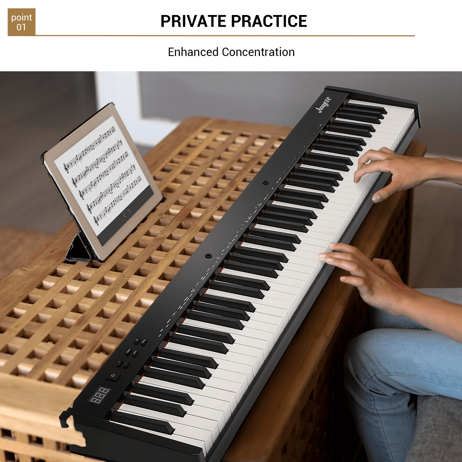 88-Key Weighted Action Digital Piano with Sustain Pedal and Power Supply