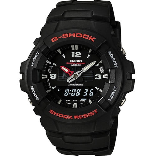 Men's Analog-Digital and Red G-Shock Watch G100-1BV -