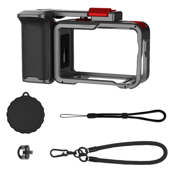 Handle Grip Set for ACTION 6 Camera Cage Street Photography Quick Release Holder Mount Shutter Button Enhanced Grip