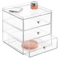 thumbnail image 1 of Mainstays Luci Cosmetic Organizer for Vanity Cabinet to Hold Makeup, Beauty Products - 3 Drawer, Clear, 1 of 3