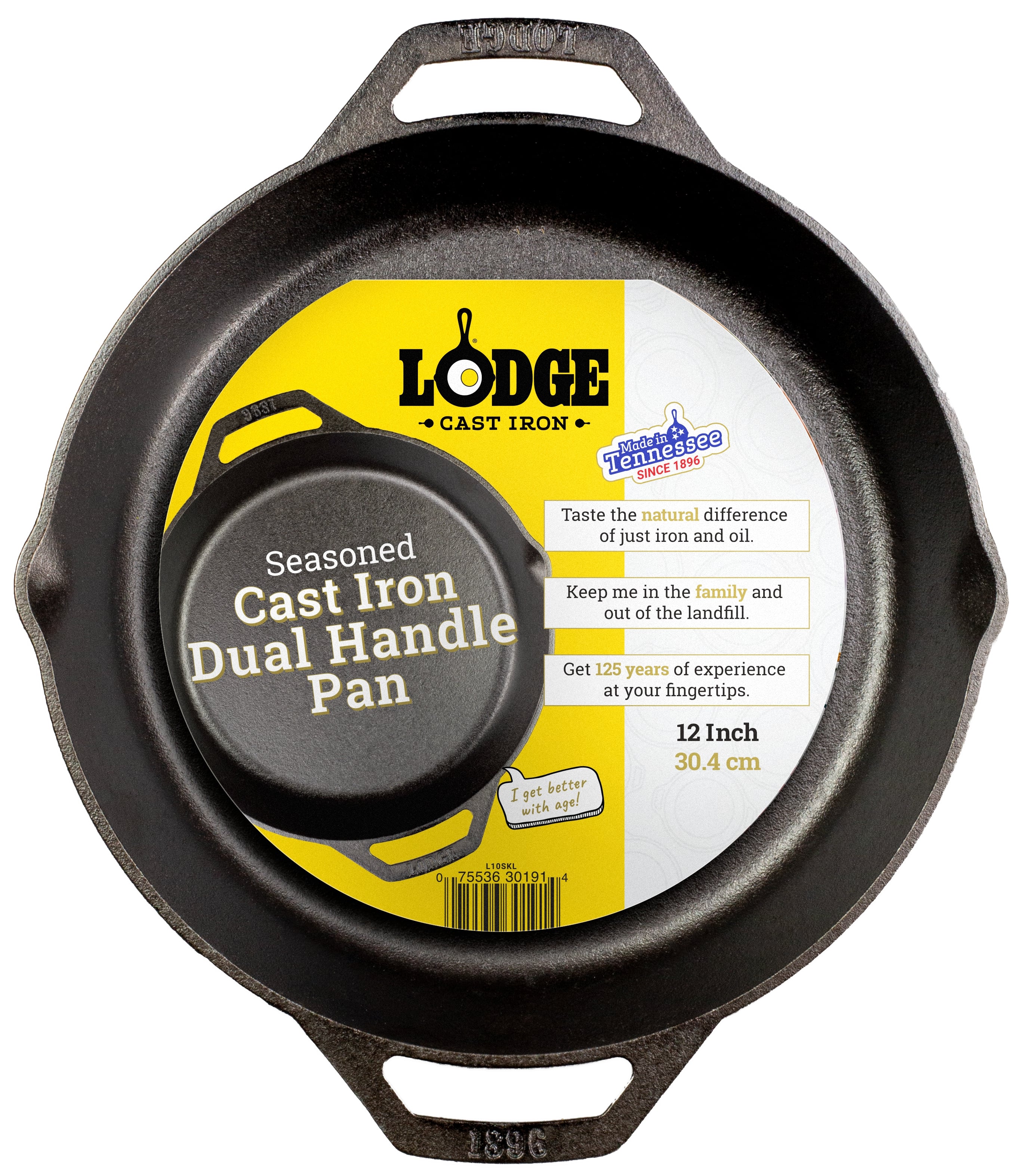 Lodge 12-Inch Cast Iron Seasoned Dual Handle Skillet photo 2