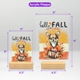 thumbnail image 5 of Hello Fall Chihuahua Football Welcome Autumn with Leaves Pumpkins Acrylic Plaque Sign Ashwood Base Dog Lover Gifts Idea Home Desk Decor - 00012, 5 of 5