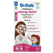 DrKids Children's Allergy Relief, Ages 6-11 Years, Mixed Berry, 20 Single-Use Vials, 0.17 fl oz (5 ml ) Each