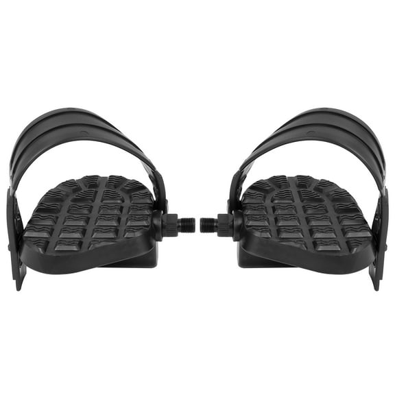 Unique Bargains 1 Pair Road Mountain Bike Exercise Bicycle Pedals with Belt Strap 9/16'' Spindle 1/2''