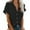Black, variant on Dezsed Women's Short Sleeve Button Down Shirts Casual Plain Lapel Neck Blouse Work Office Tee Tops Summer Shirt Tops Beige 3XL