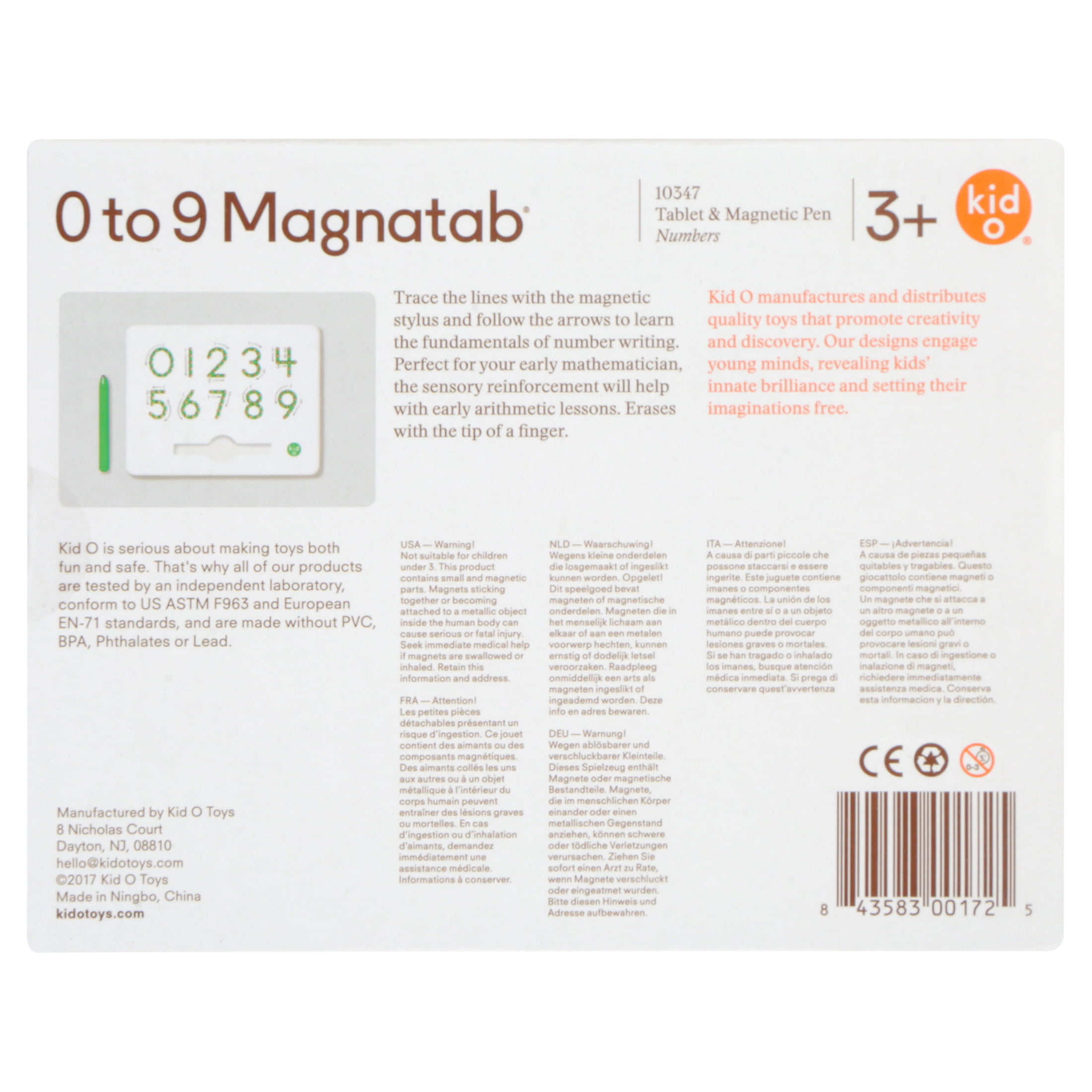 Details about   Magnatab Kid O 0-9 Learn Your Numbers 