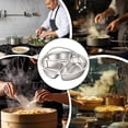 thumbnail image 5 of Plateau de Service Divisé en Acier Inoxydable, Assiette Sectionnelle pour Collations avec Poignée, Plateau Vapeur à Compartiments Multiples, Plat de Service pour Fêtes à la Maison, Rassemblements, Camping, Pique-Niques, C, 5 of 5