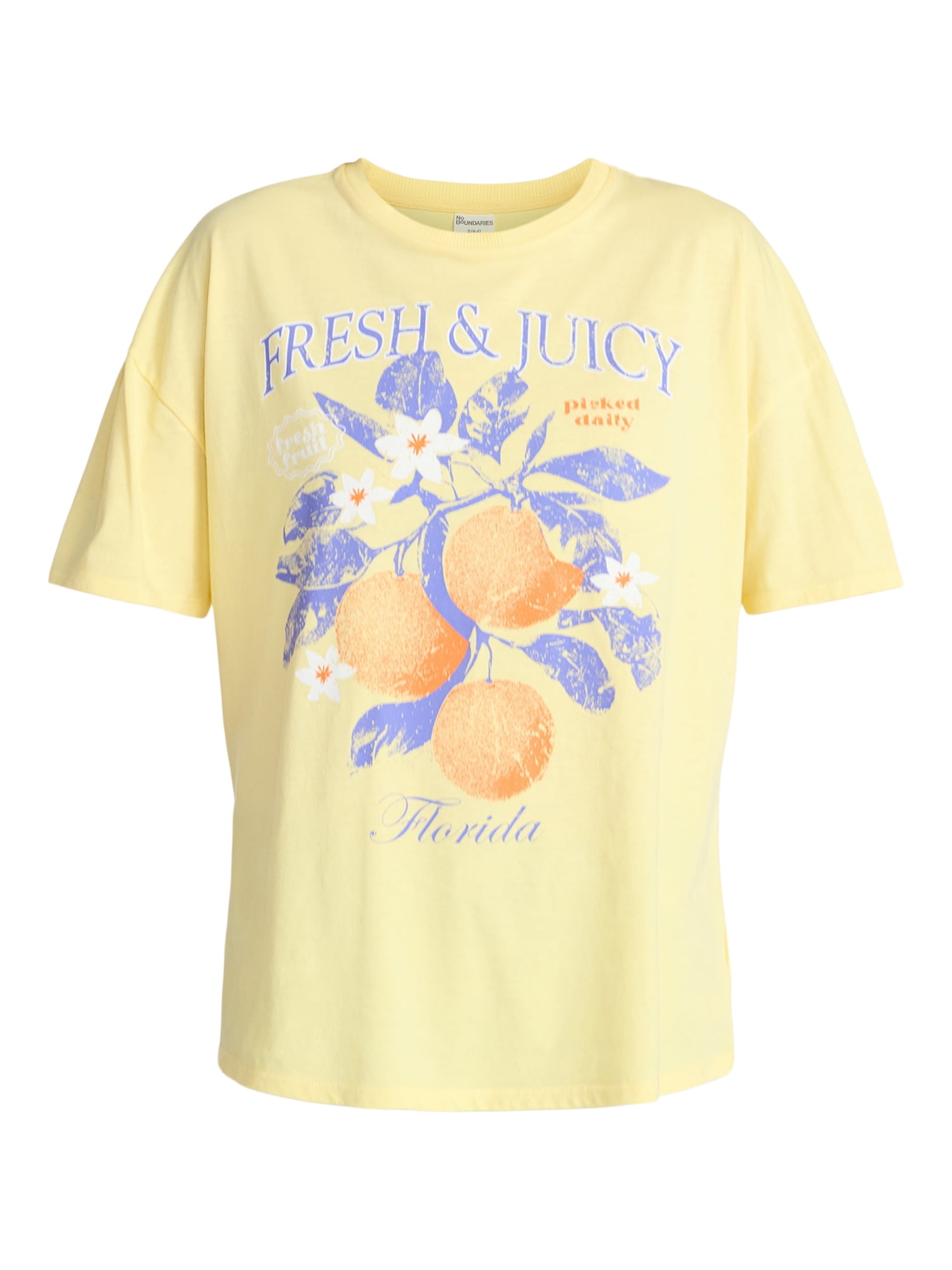 No Boundaries Washed Graphic Boyfriend Tee, Women's XXS-XXL
