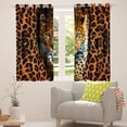 thumbnail image 4 of Erosebridal Safari Cheetah Blackout Curtains Brown Leopard Print Curtains & Drapes, Wild Jungle Animal Curtains Woodland Wildlife Black Out Curtains, Brown Black Window Drapes, 4 of 5