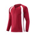 thumbnail image 3 of Camiseta de entrenamiento de manga larga con media cremallera para hombre, top transpirable de verano - Poliéster (L-XXXXXL), 3 of 7