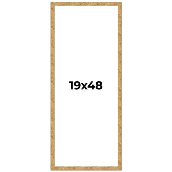 19x48 Frame Beige Real Wood Picture Frame Width 1.25 inches | Interior Frame Depth 0.5 inches |