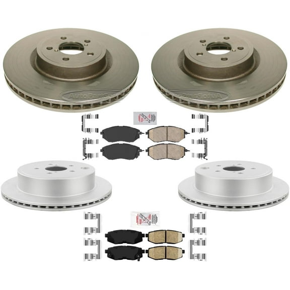 F&R High Performance Carbon Disc Brake Rotors Pads For Subaru Outback 2010-2014