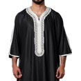 thumbnail image 3 of Man Robe Muslims Dresses Djellaba Fashion Simple Applique Shirt Arabic Dress Man Ethnic Clothing, 3 of 4