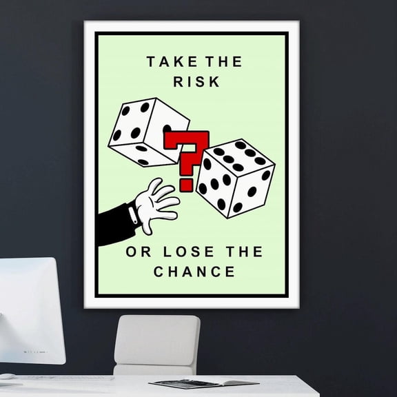 Take The Risk Poster Motivational Office Decor Or Lose The Chance Home Decor, 8x12 UNFRAMED