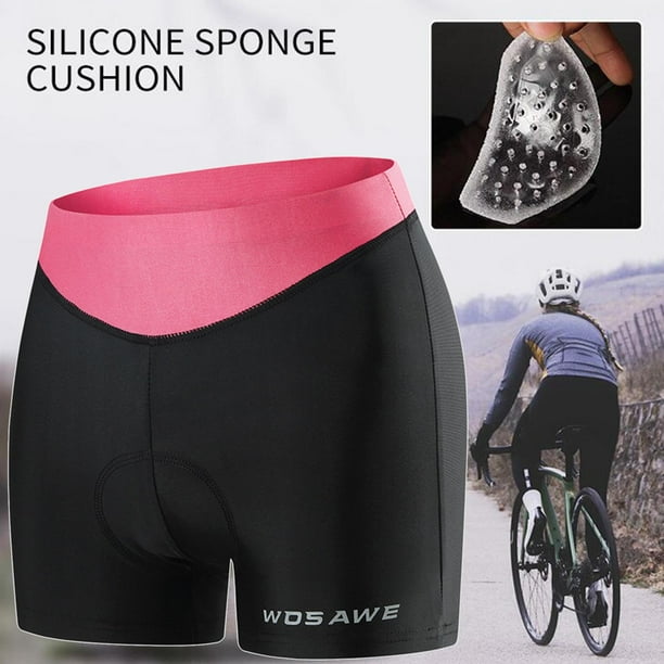 Ropa interior de ciclismo para mujer Liner Pantalones cortos acolchados para bicicleta Ropa interior de secado rápido de cintura Calzoncillos Macarena Pantalones cortos de ciclismo para mujer