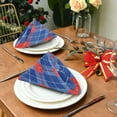 thumbnail image 4 of Iauyy Satin Napkins Set of 1- Blue Red Tartan Plaid DIY Printing Decoration Cloth Napkin- Easy Care for Home/Party, 4 of 8
