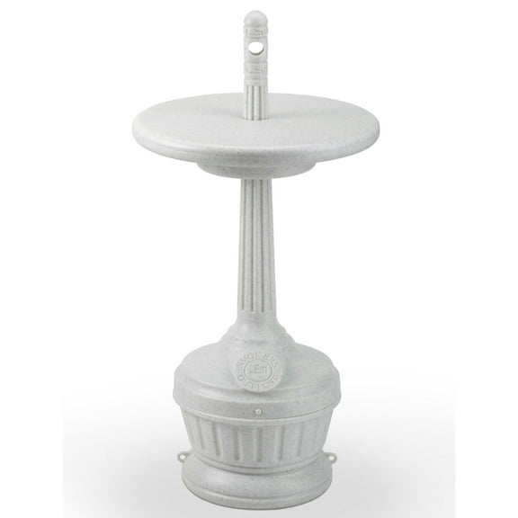 Commercial Zone Smoker's Outpost Patio Cigarette Receptacle with Table, Gray
