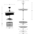 thumbnail image 4 of OVENTE French Press Coffee Maker, 20oz Heat Resistant Borosilicate Glass, BPA-Free Brewing Pot with 4-Level Filter System and Stainless Steel Plunger for Cold Brew Coffee, Tea and More, Clear FGC20T, 4 of 10