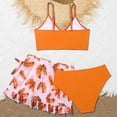 thumbnail image 4 of kpoplk Girls Swimsuit 3PCS Bikini Sets,Adjustable Shoulder Strap Bathing Suits 5-14Y Girls' Swimwear with Cover Up Skirt(Orange,8-9 Y), 4 of 4
